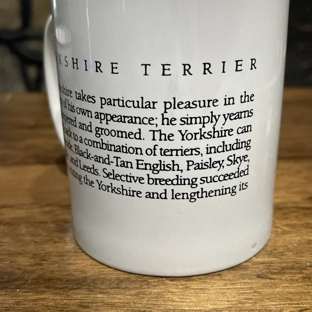 YORKSHIRE TERRIER COFFEE MUG by BOW WOW MEOWS ~ YORKIE with RED BOW READ